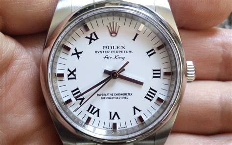 rolex air king white roman numeral dial domed bezel|114200 Rolex Air.